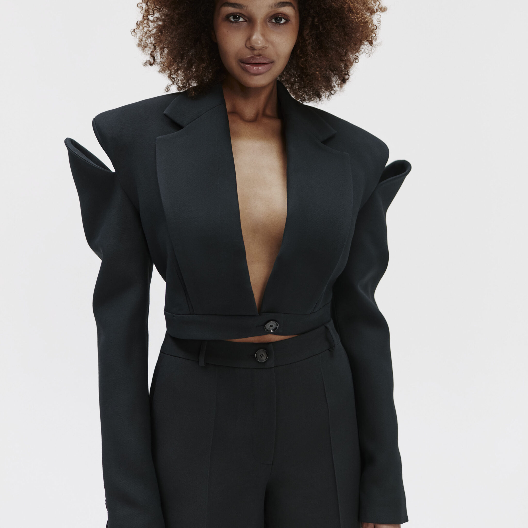 short jacket with cutouts