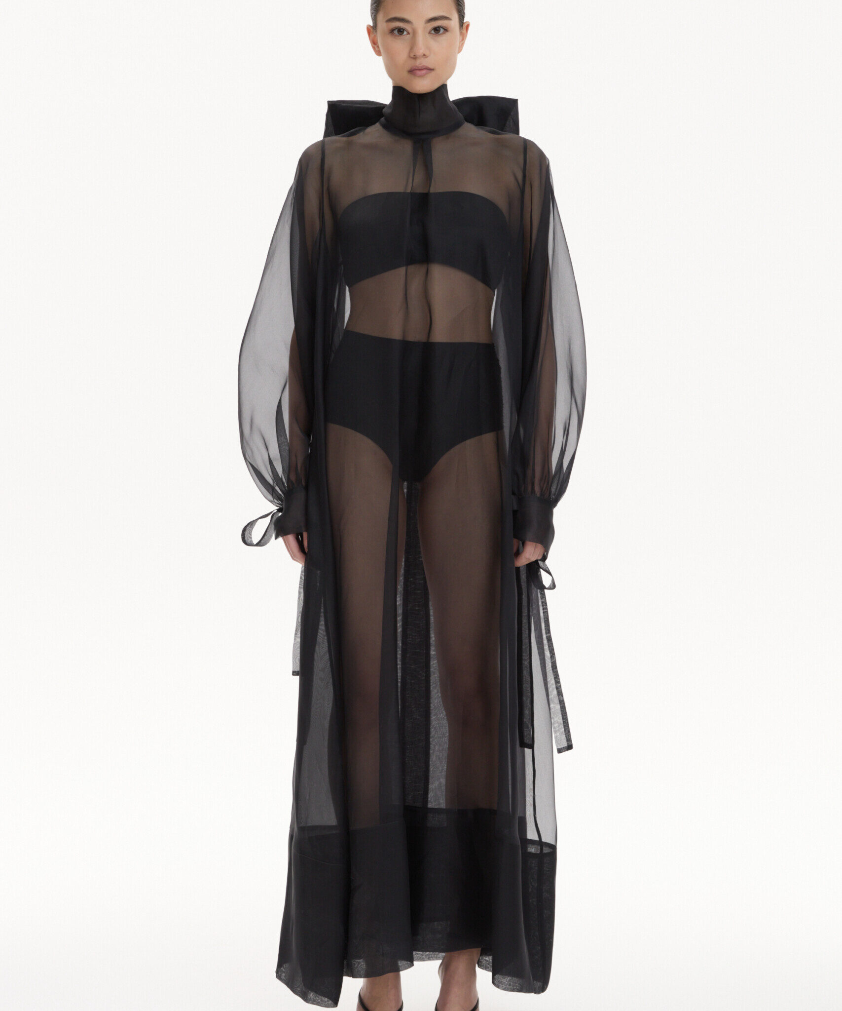 silk organza dress with a bow