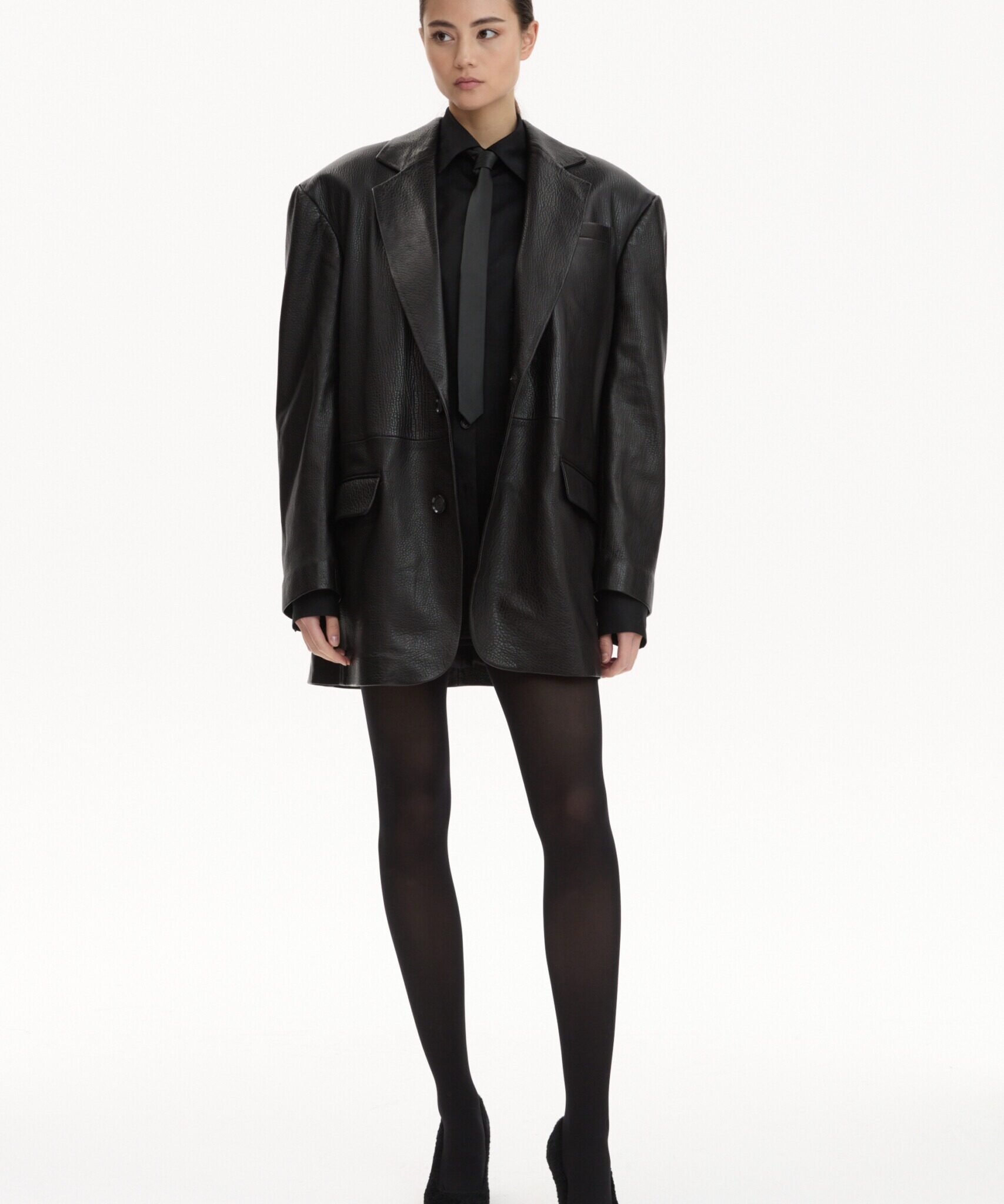 oversize leather blazer