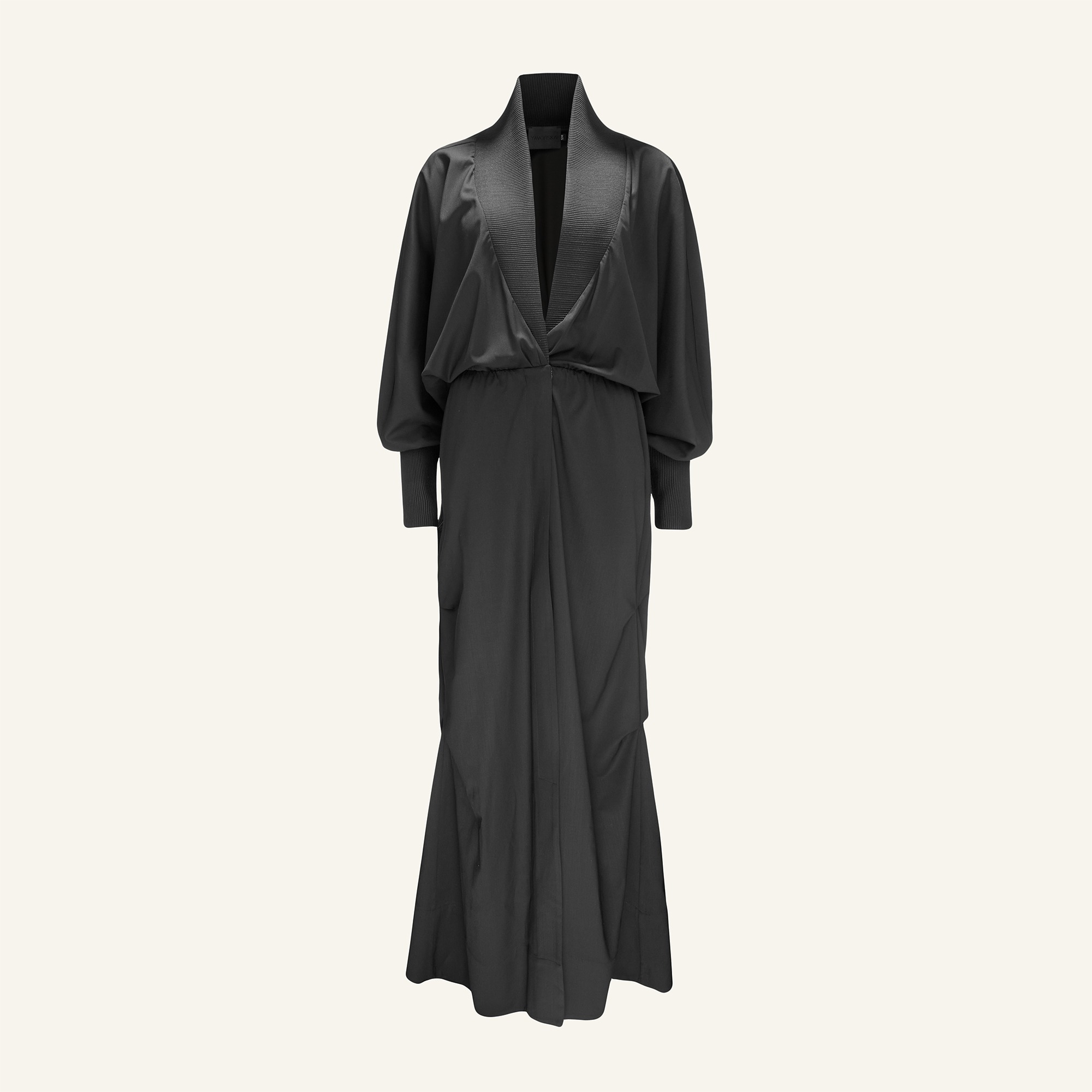 long black fitted kimono