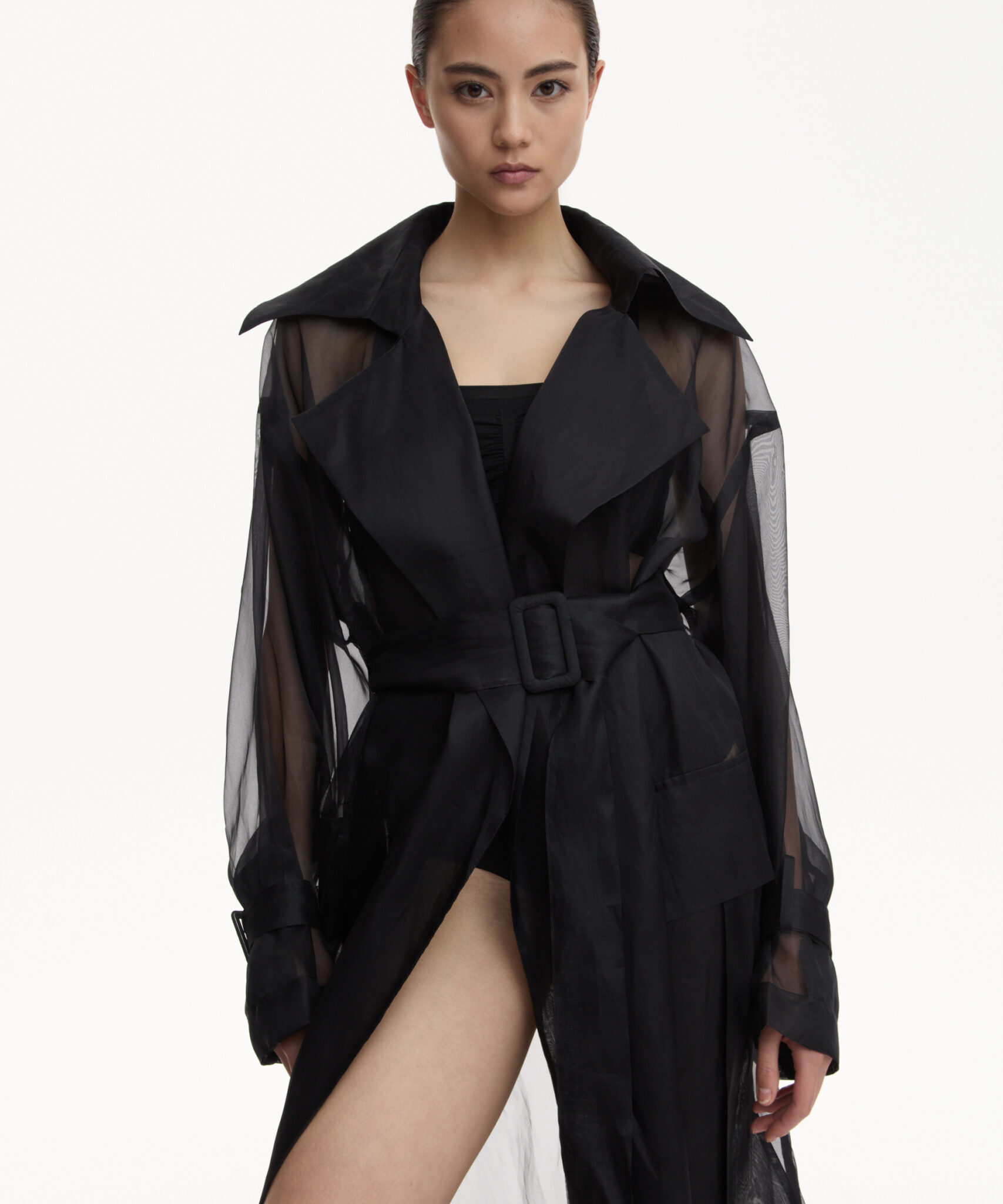 Floor length silk coat