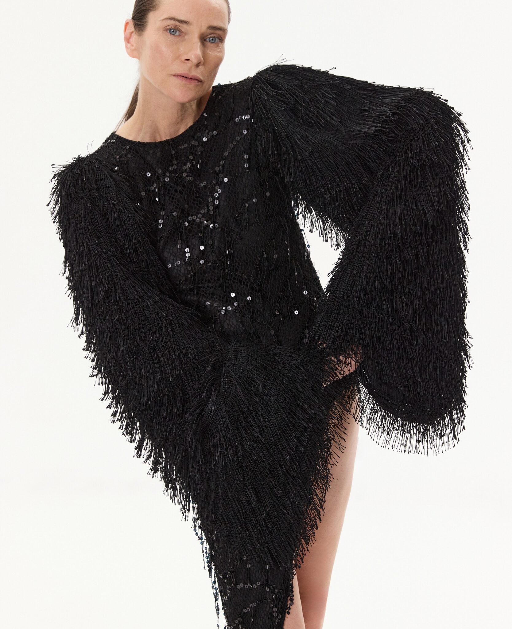 elegant dress with side cutout