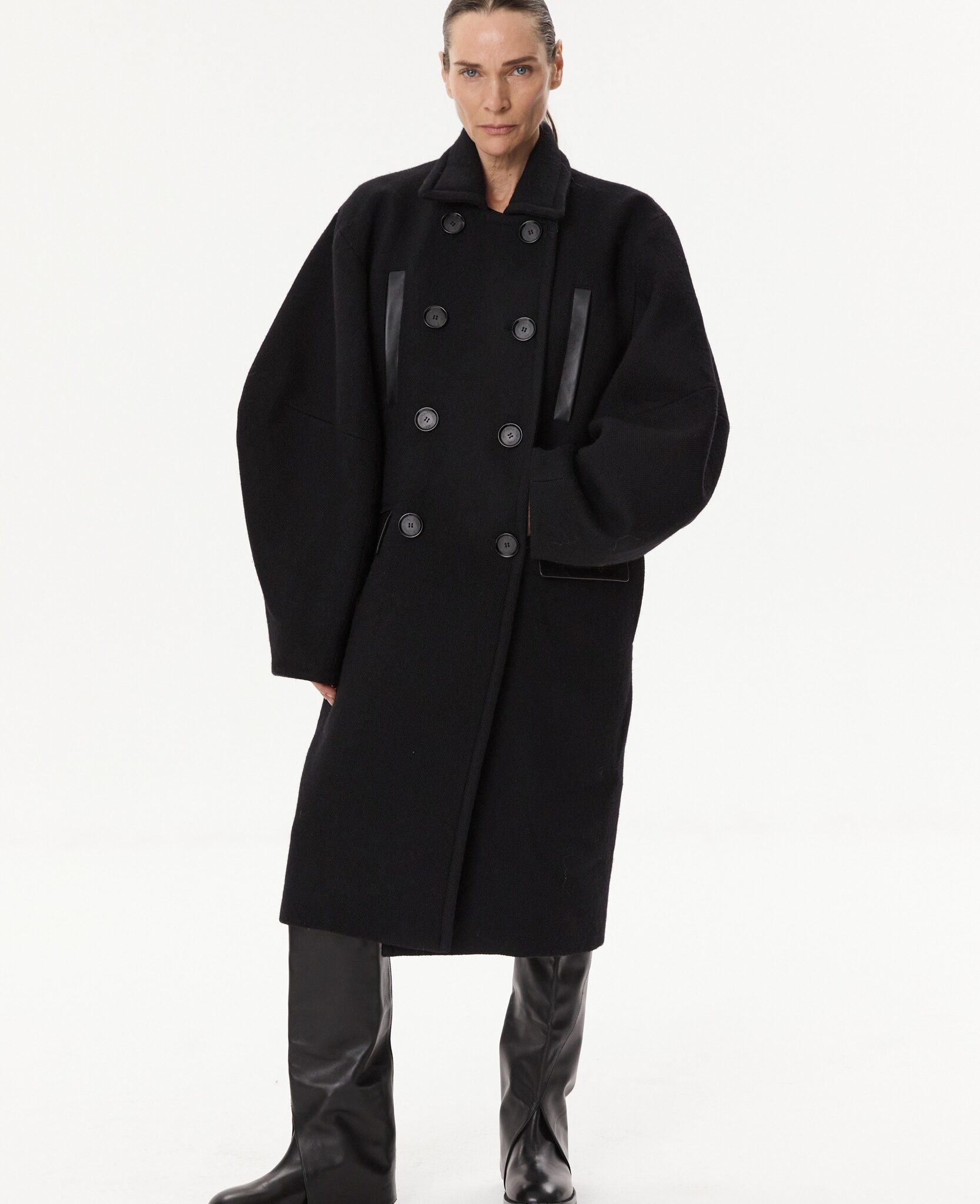 elegant double-breasted  coat