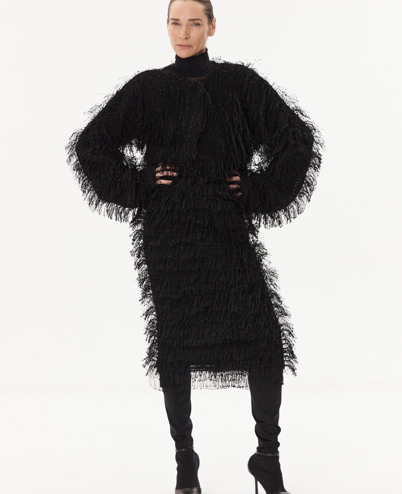 short blazer with fringes