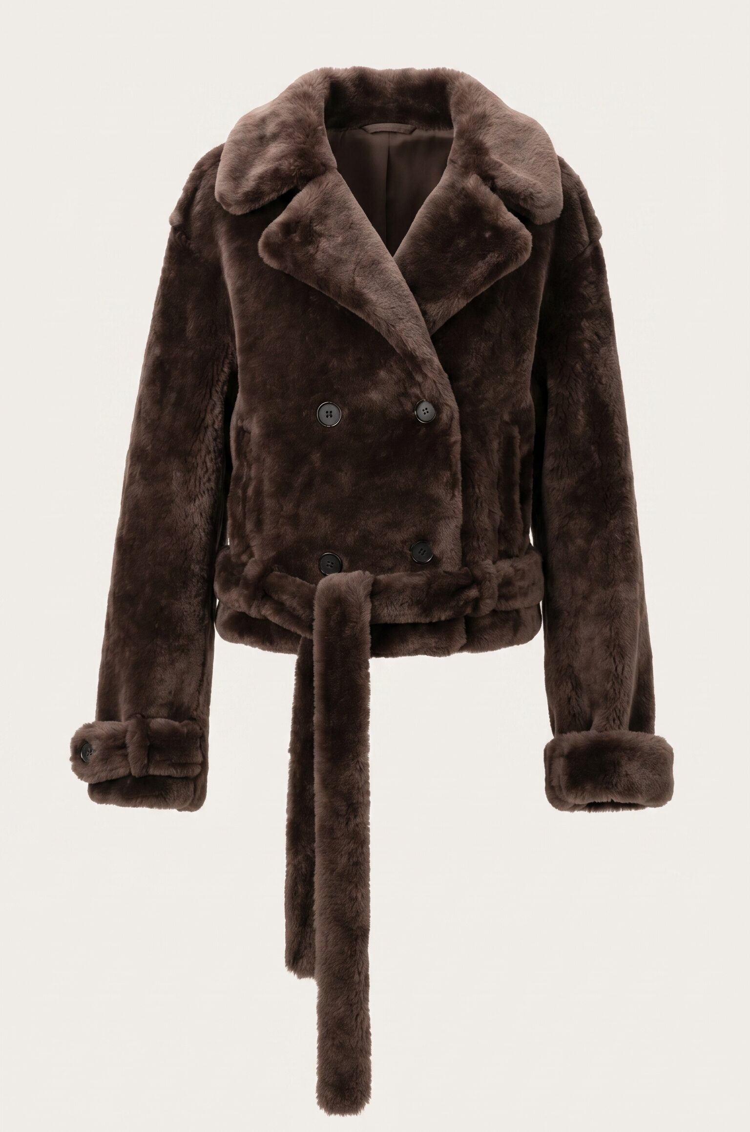 Shearling double-breasted jacket