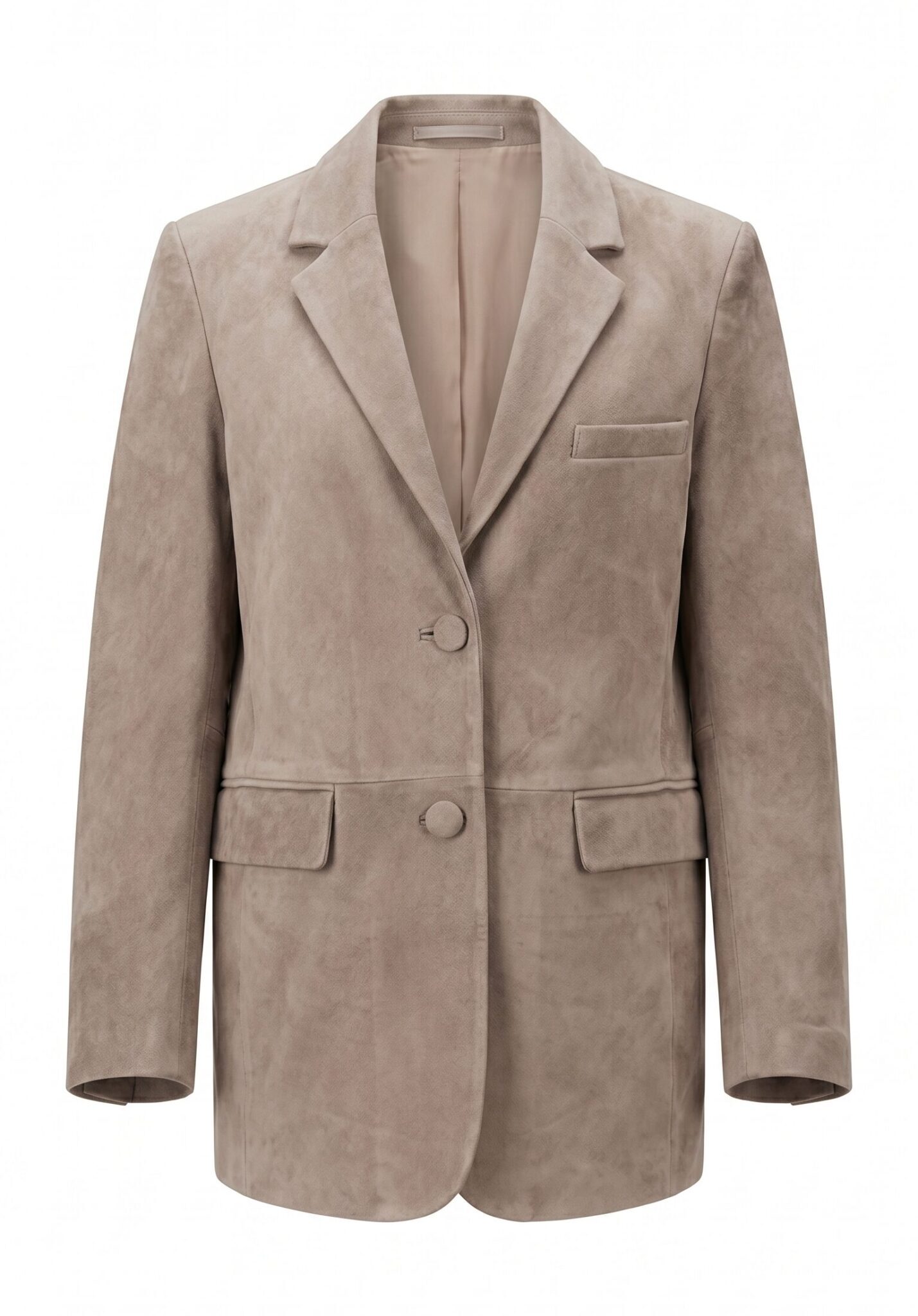 Longline V-Neck leather jacket