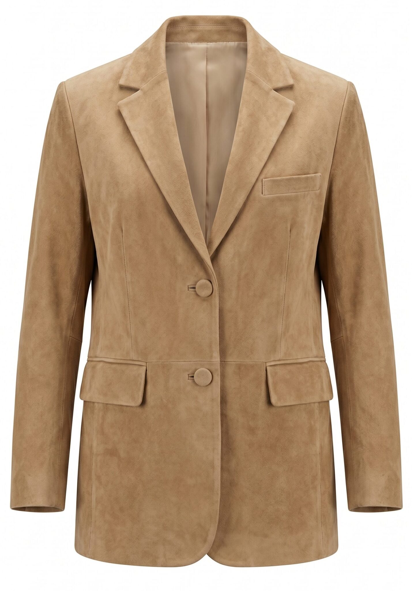 Longline V-Neck leather jacket